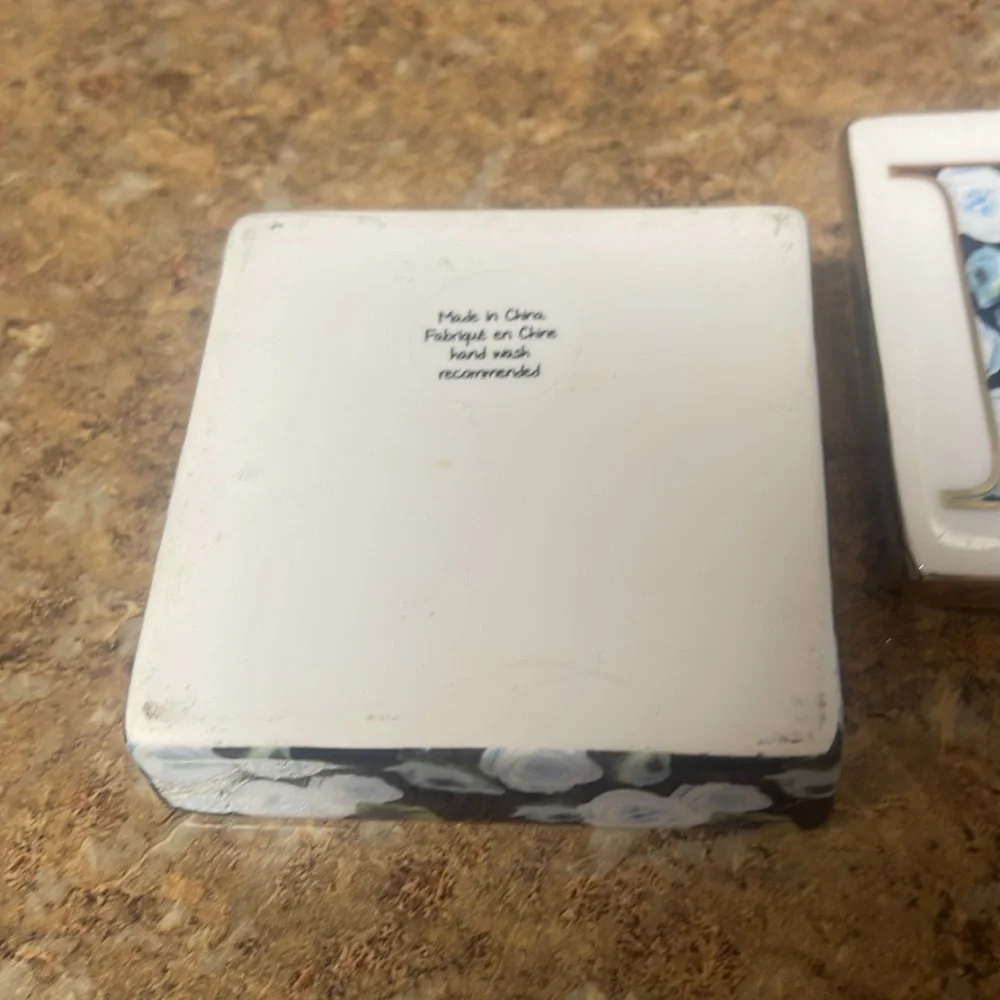 Anthropologie Monogram Lidded Jewelry Box